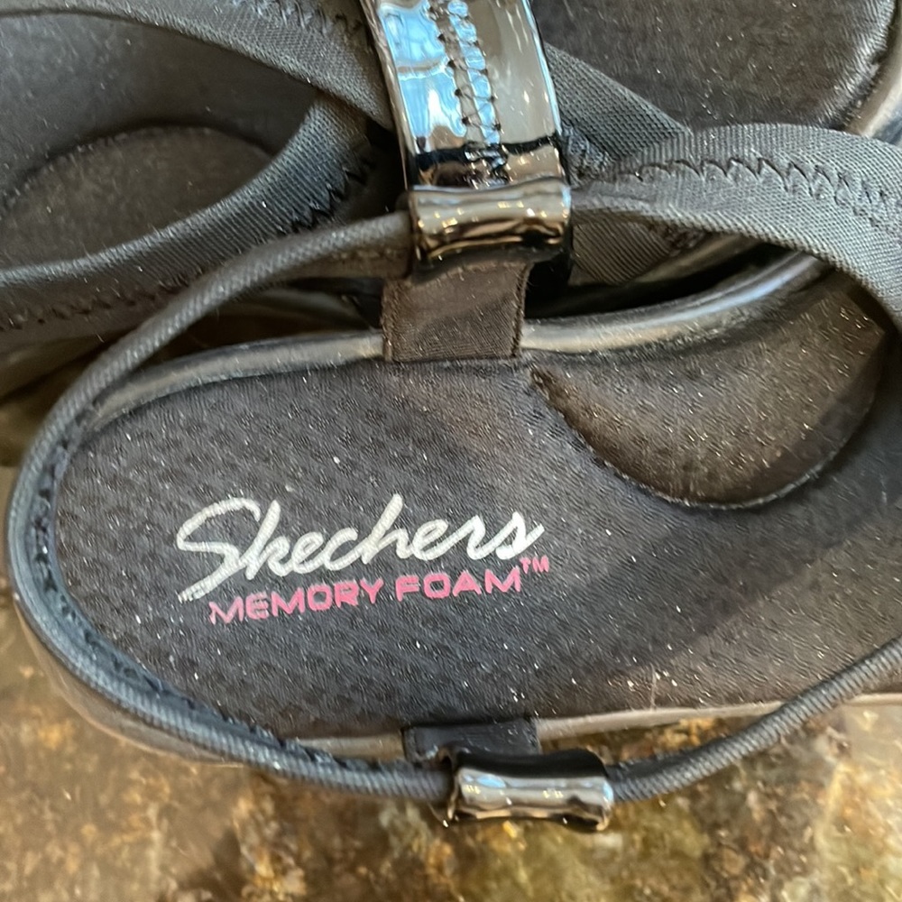 Skechers Black Wedge Sandals - Picture 4 of 5